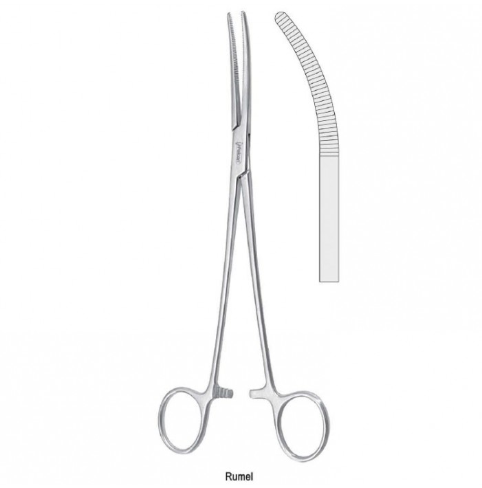 Forceps dissecting and ligature Rumel fig. 2 curved 240mm