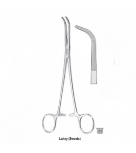Forceps dissecting and ligature Lahey long-serrated curved 230mm