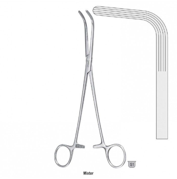 Forceps dissecting and ligature Mixter long-serrated 90d 280mm