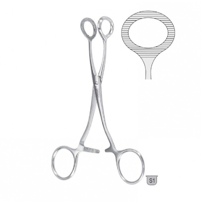 Forceps tongue Collin oval jaw 170mm