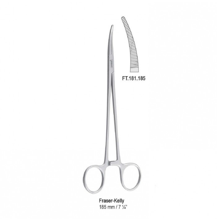 Forceps artery Fraser-Kelly curved 185mm