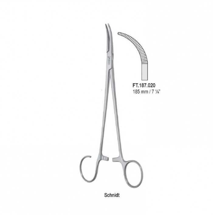 Forceps artery Schnidt open ring fig. 2 curved 185mm