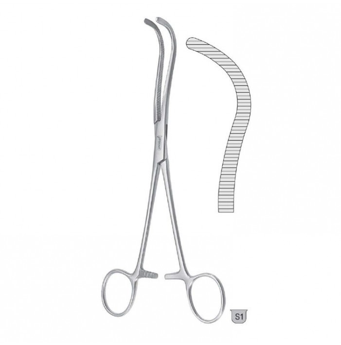 Clamp kidney pedicle Guyon-Pean curved 195mm