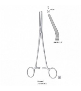Forceps hysterectomy Phaneuf 1x2th angled 210mm