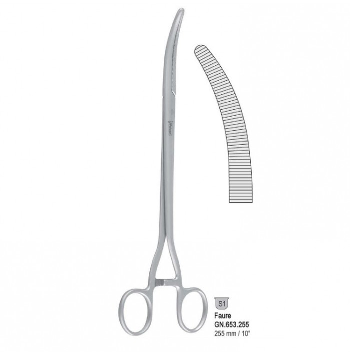 Forceps hysterectomy Faure curved 255mm