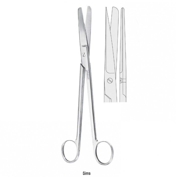 Scissors uterine Sims bl/sh cur. 200mm