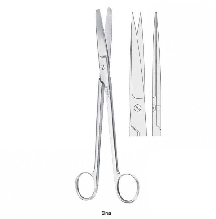 Nożyczki Sims maciczne ostro-ostre proste 230mm