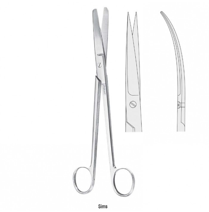 Scissors uterine Sims shl/sh cur. 200mm