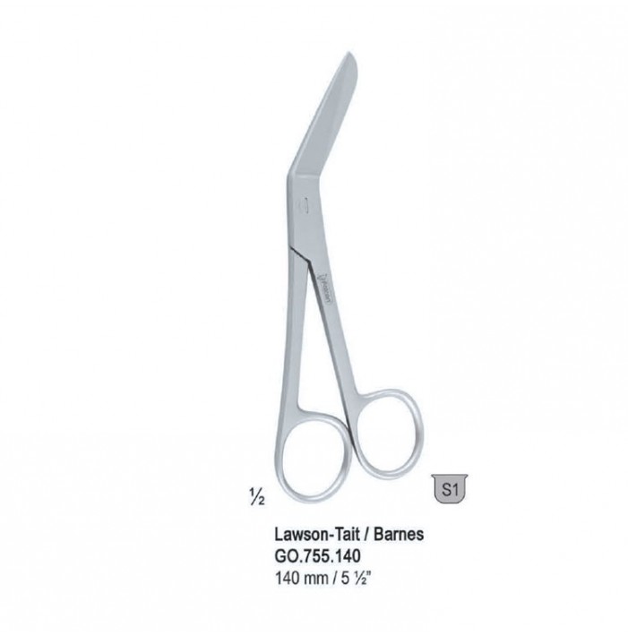 Nożyczki Lawson-Tait / Barnes do episiotomii kątowe 140mm