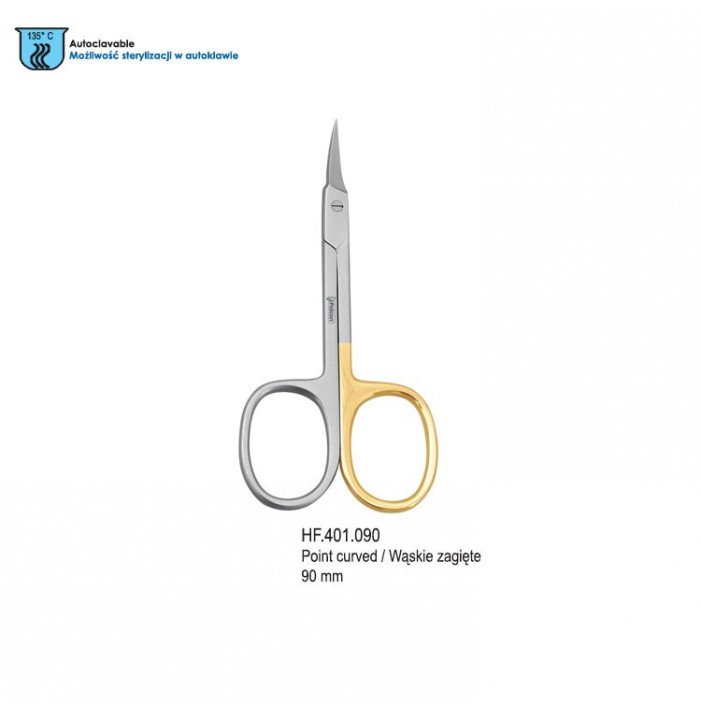 Super Cut scissors cuticle arrow point curved 90mm