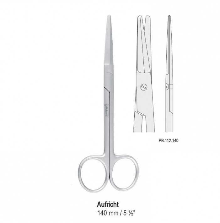 Scissors Aufricht double edge blunt/blunt straight 140mm