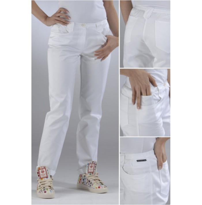Jeans, spodnie damskie, Gab, białe XS