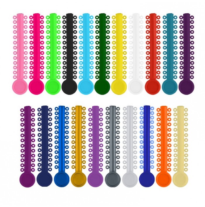 ElastoMax Uno ligatury w różnych kolorach (40 pasków, 1040 szt.)