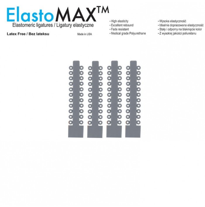 ElastoMax Ultra ligatury silikonowe, bez lateksu,  szare (1012 szt.)