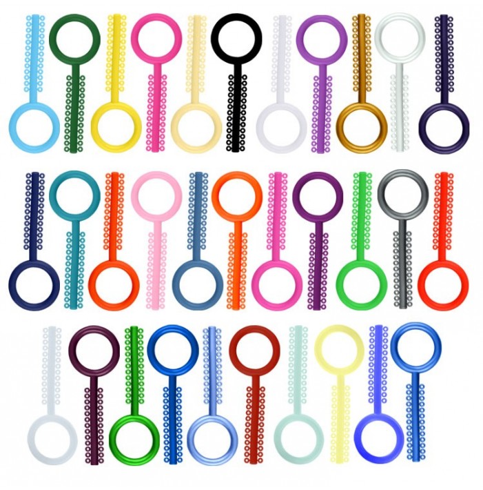 ElastoMax Uno-I ligatury w różnych kolorach (40 pasków, 1040 szt.)