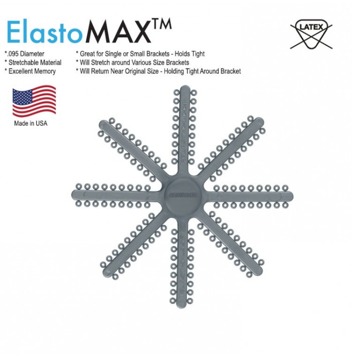 ElastoMax Mini ligatury .095 mm, bez lateksu, srebrny metalik (1008 szt.)