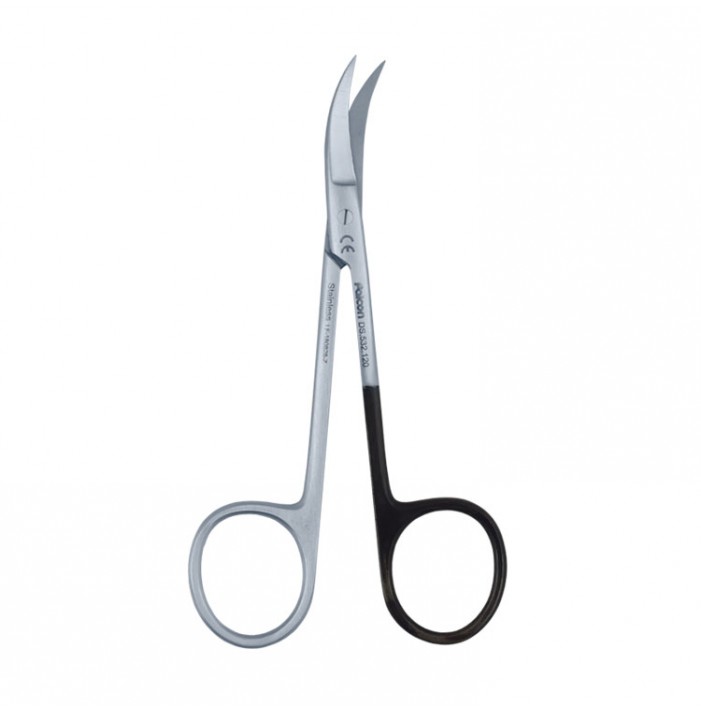 Scissors Falcon side curved 120mm, one blade serrated