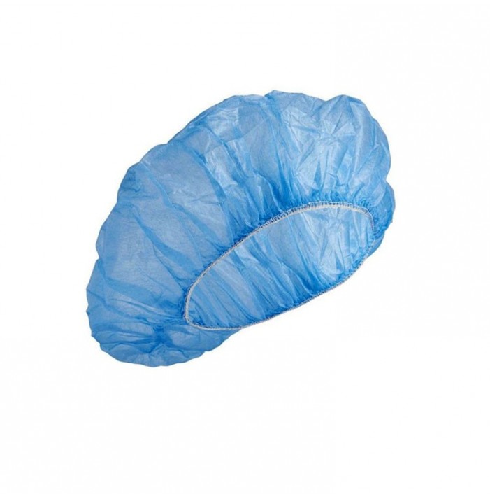 DENTALINE Disposable bouffant caps, 53 cm, Blue (Pack of 100 pieces)