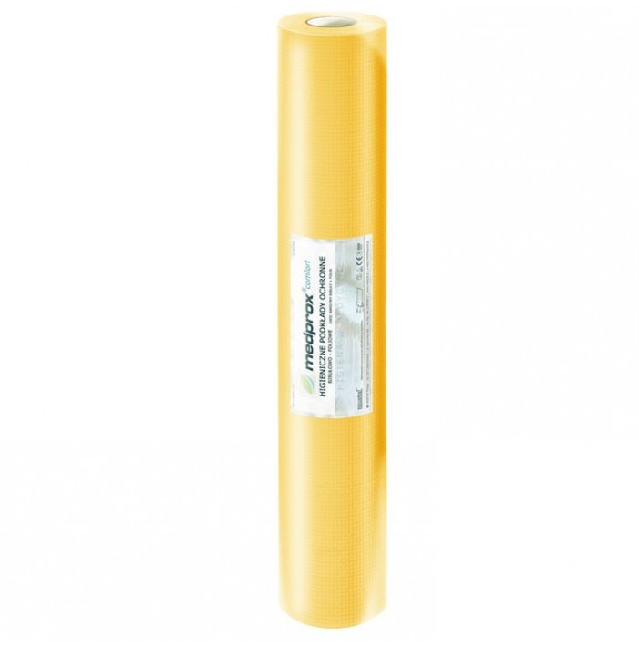 Higieniczny podkład ochronny dwuwarstwowy podfoliowany żółty 50 x 50cm (80 szt.w rolce)