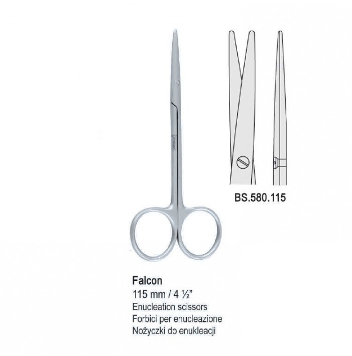 Nożyczki Falcon do enukleacji proste 115mm