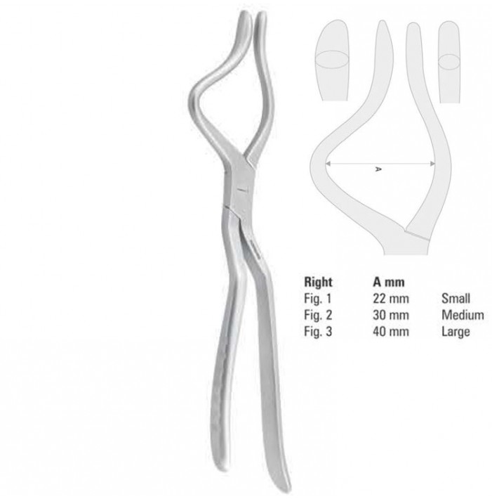 Forceps disimpaction Rowe right fig.2, 235mm