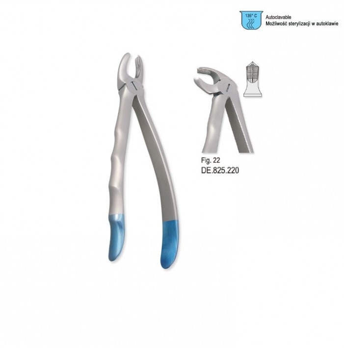Titanium Extracting forceps with anatomical handle fig. 22