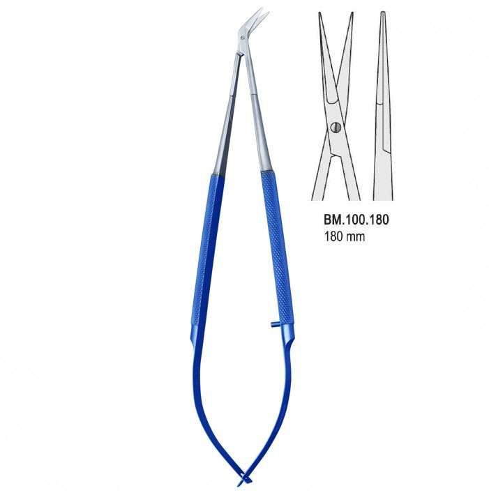 Titanium Scissors with stainless steel tips straight 180mm
