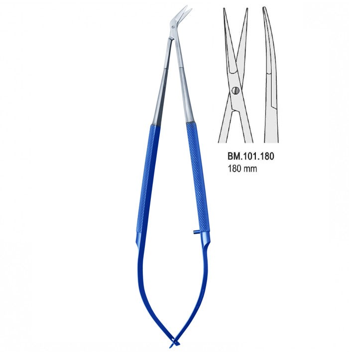 Titanium Scissors with stainless steel tips curved 180mm