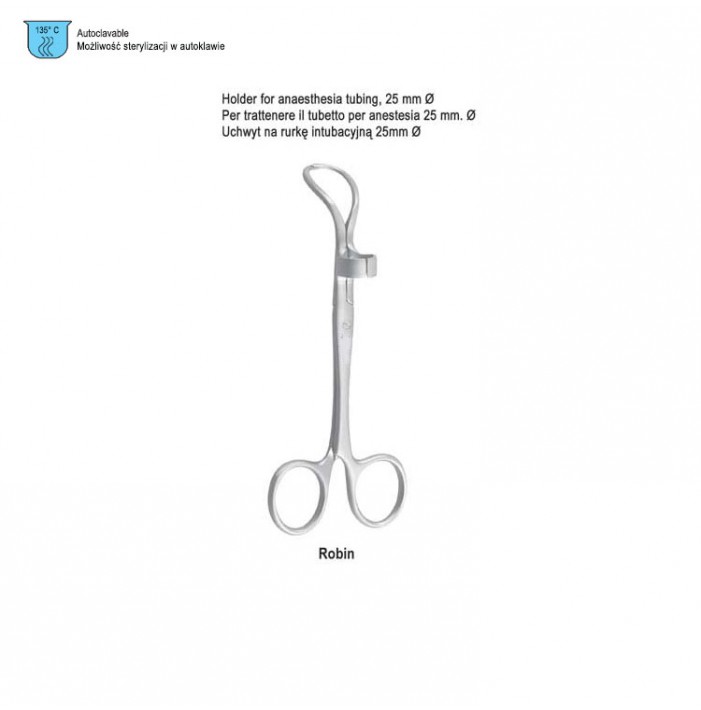 Forceps towel Robin with clip 25mm, 135mm