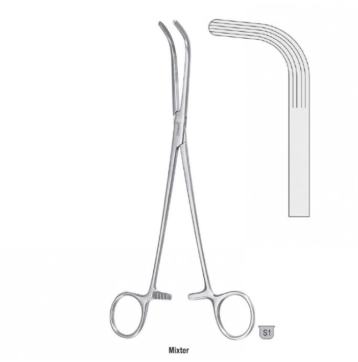 Forceps dissecting and ligature Mixter long-serrated 90d 260mm