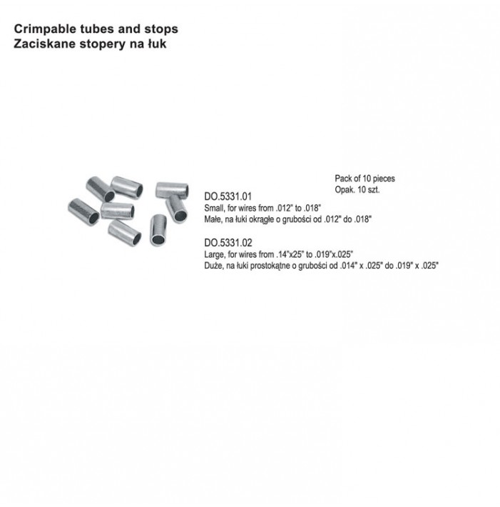 Crimpable stops regular 0.019", 2mm (Pack of 10 pieces)