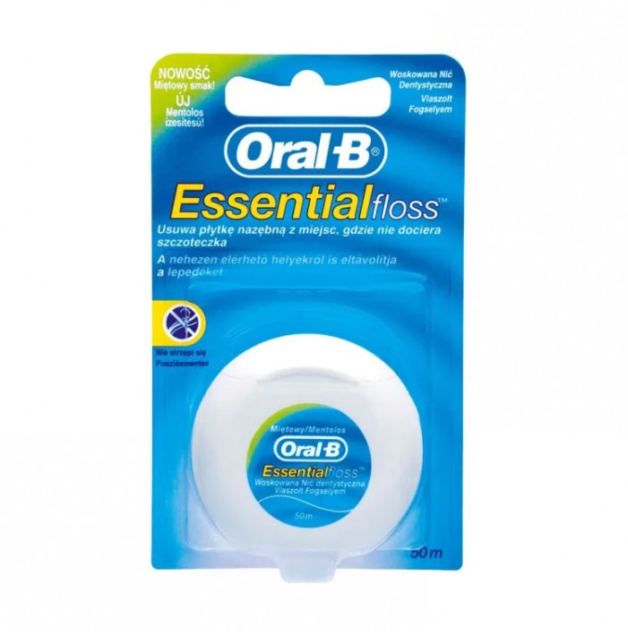 Oral-B Essential Floss, woskowana nić dentystyczna 50 m