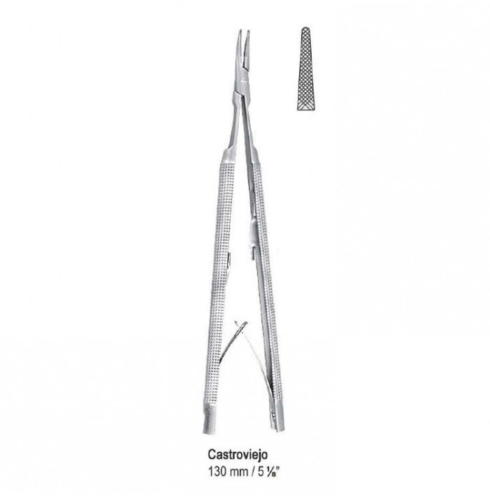 Needle holder Castroviejo straight round handles 130mm