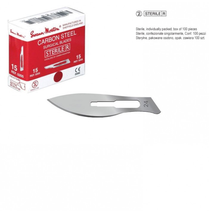 Swann Morton scalpel blades fig. 24 (Pack of 100 pieces)