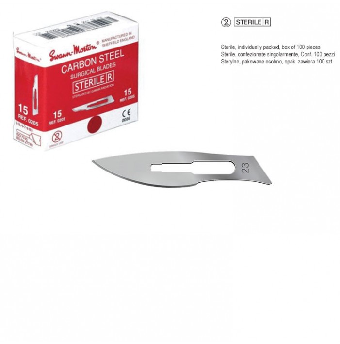 Swann Morton scalpel blades fig. 23 (Pack of 100 pieces)