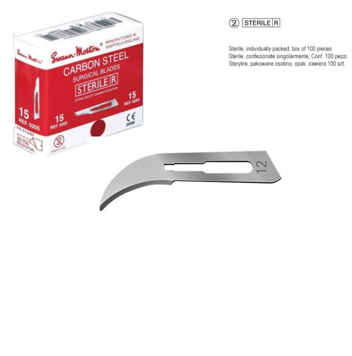Swann Morton scalpel blades fig. 12 (Pack of 100 pieces)