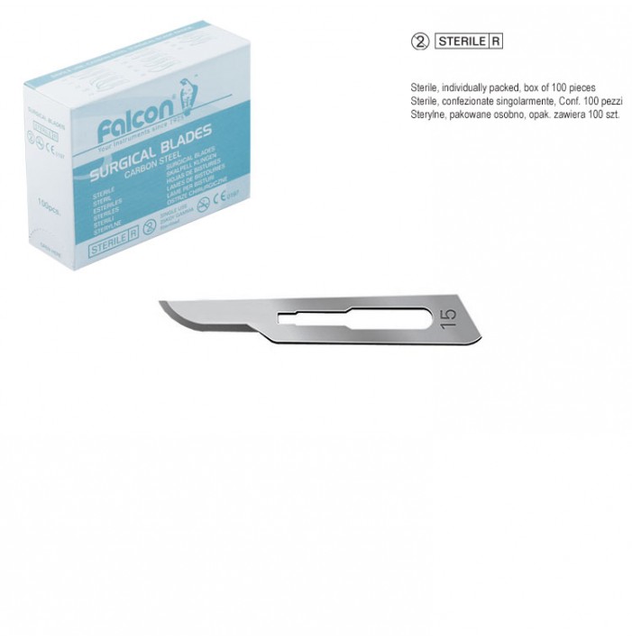 Falcon scalpel blades fig. 15 (Pack of 100 pieces)
