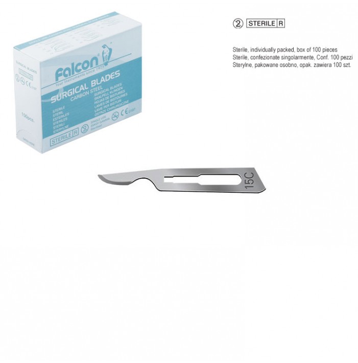 Falcon scalpel blades fig. 15C (Pack of 100 pieces)