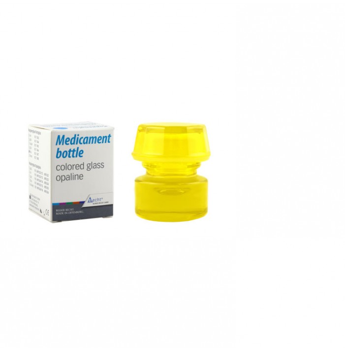 Glass medicament bottle yellow