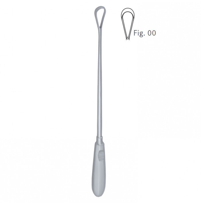 Curette uterine Recamier-Bumm rigid sharp Fig. 00/5mm, 310mm