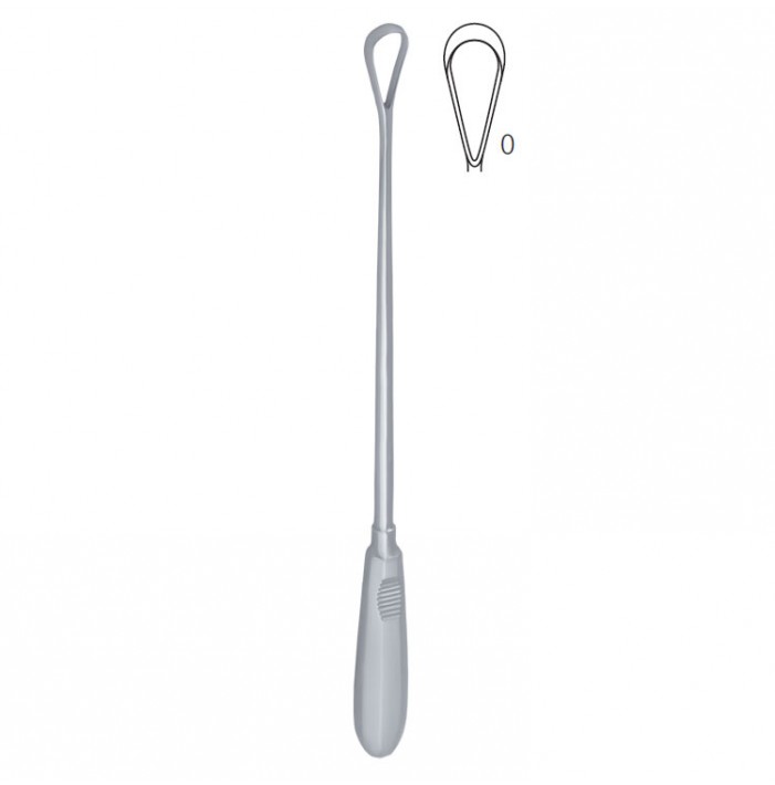 Curette uterine Recamier-Bumm rigid sharp Fig. 0/6mm, 310mm