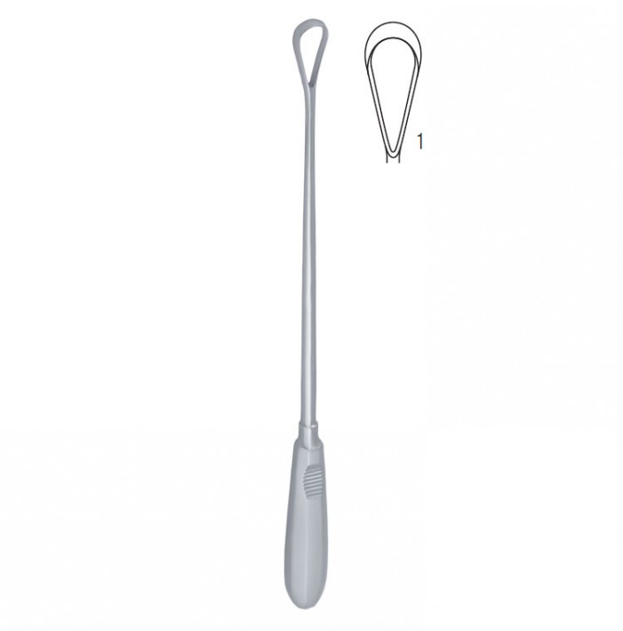 Curette uterine Recamier-Bumm rigid sharp Fig. 1/7mm, 310mm