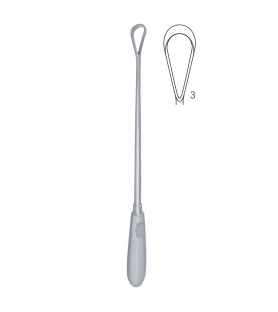 Curette uterine Recamier-Bumm rigid sharp Fig. 3/9mm, 310mm