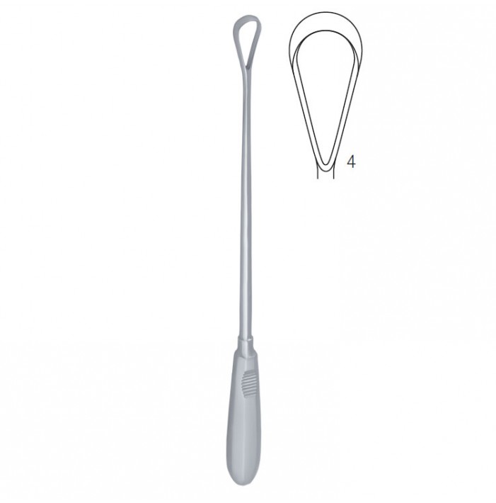 Curette uterine Recamier-Bumm rigid sharp Fig. 4/11mm, 310mm