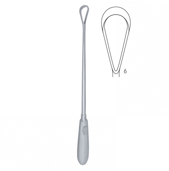 Curette uterine Recamier-Bumm rigid sharp Fig. 6/14mm, 310mm