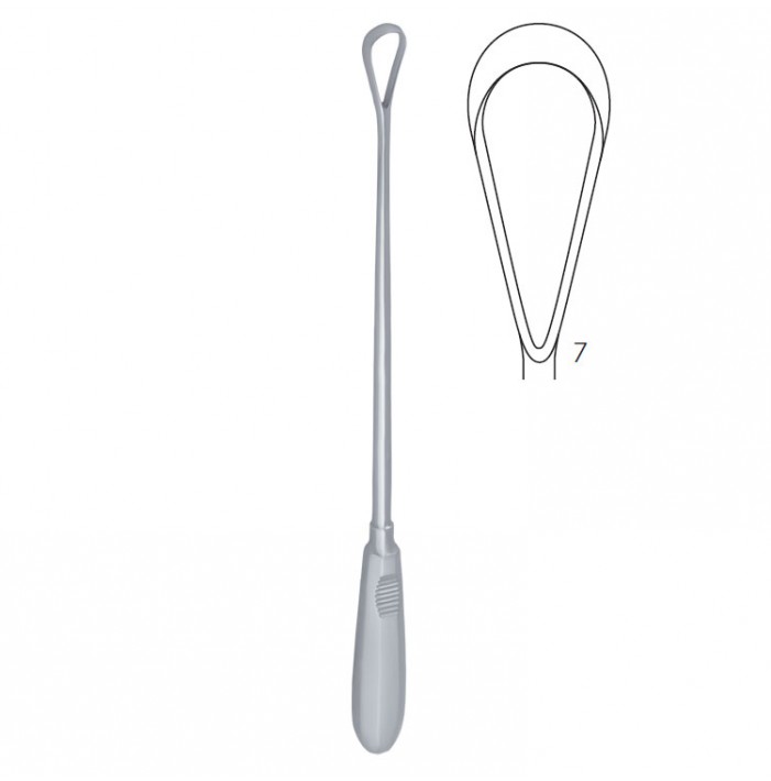 Curette uterine Recamier-Bumm rigid sharp Fig. 7/15mm, 310mm