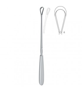 Curette uterine Sims malleable sharp Fig.6/14mm, 255mm