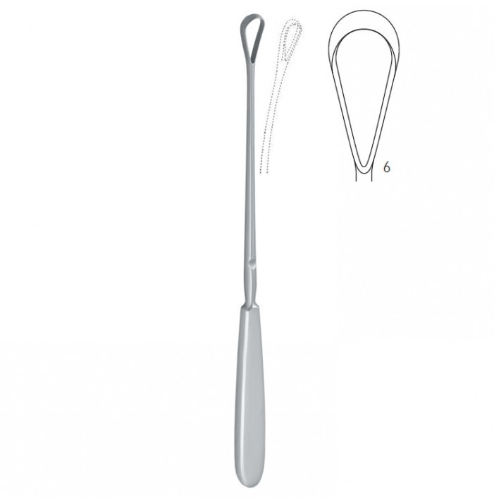 Curette uterine Sims malleable sharp Fig.6/14mm, 255mm