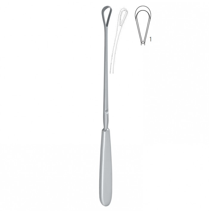 Curette uterine Sims malleable sharp Fig.1/7mm, 255mm