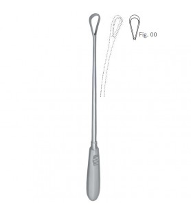 Curette uterine Recamier-Bumm malleable sharp Fig. 00/5mm, 310mm